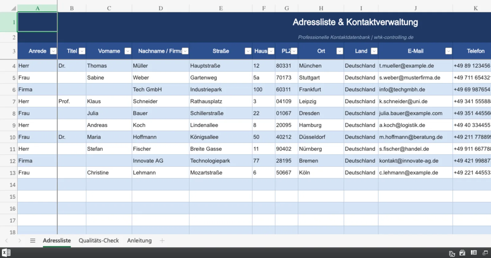 Vorschau von Adressliste_Kontaktverwaltung.xlsx