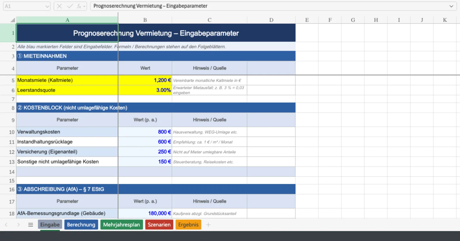Vorschau von Prognoserechnung_Vermietung.xlsx