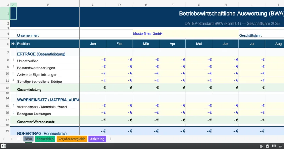 Vorschau von BWA_Excel_Vorlage.xlsx