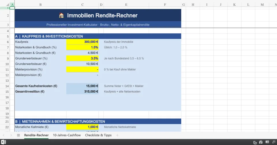 Vorschau von Immobilien_Rendite_Rechner.xlsx