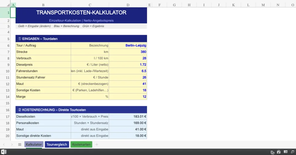 Vorschau von Transportkosten_Kalkulator.xlsx