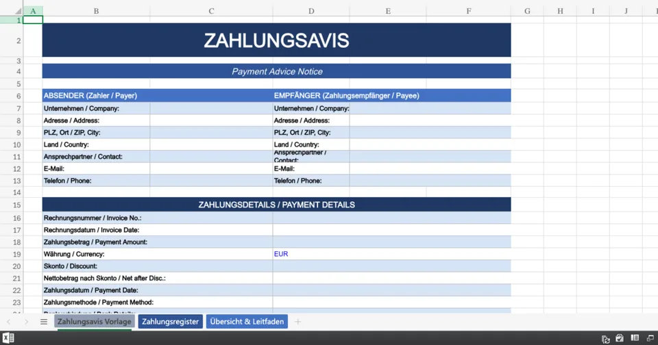 Vorschau von Zahlungsavis.xlsx