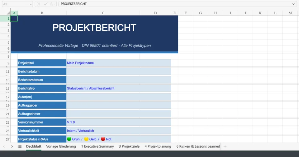 Vorschau von Projektbericht_Vorlage.xlsx