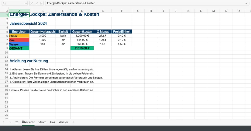 Vorschau von Zaehlerstand_Vorlage.xlsx