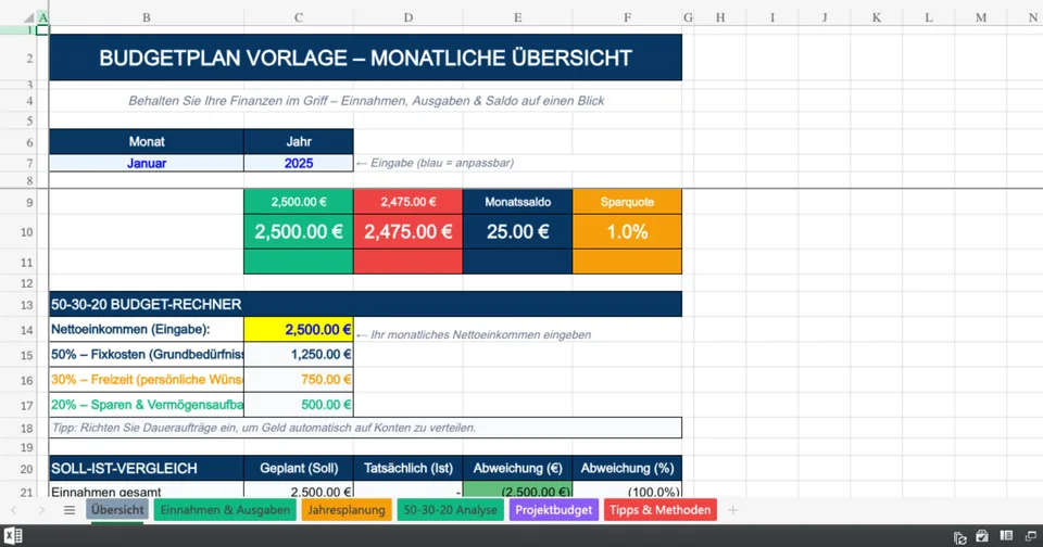 Vorschau von Budgetplan_Vorlage.xlsx