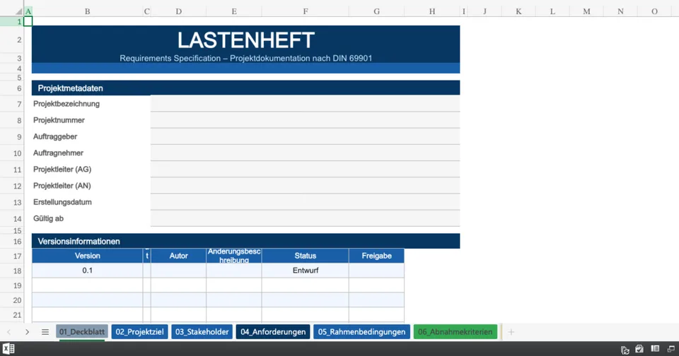 Vorschau von Lastenheft_Vorlage.xlsx