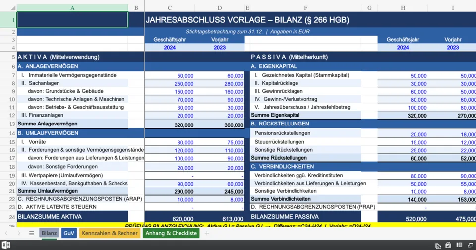 Vorschau von Jahresabschluss_Vorlage.xlsx