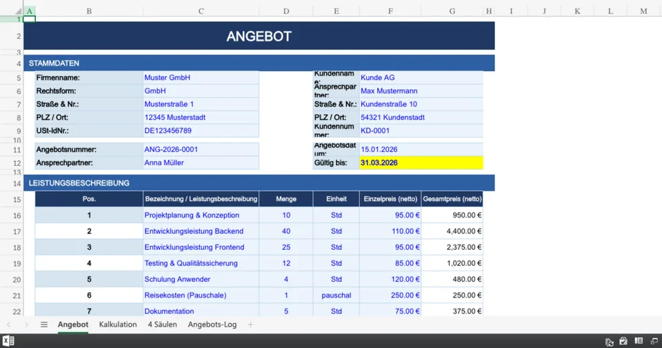 Vorschau von angebot_vorlage.xlsx