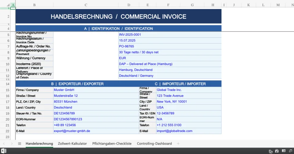 Vorschau von Handelsrechnung_Export_Tool.xlsx