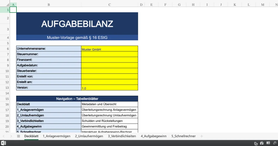 Vorschau von Aufgabebilanz_Muster.xlsx