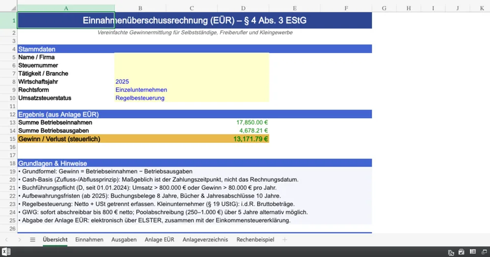 Vorschau von EUR_Vorlage.xlsx