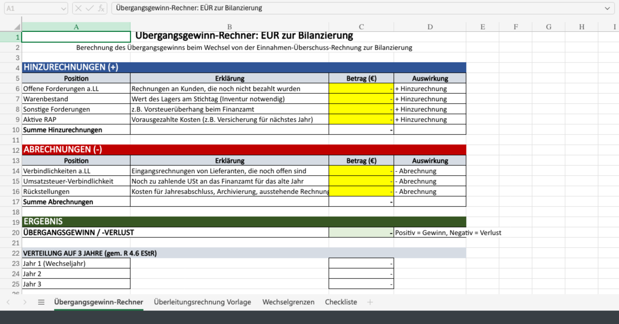 ER zur Bilanz: Anleitung & Vorlage - WHK Controlling