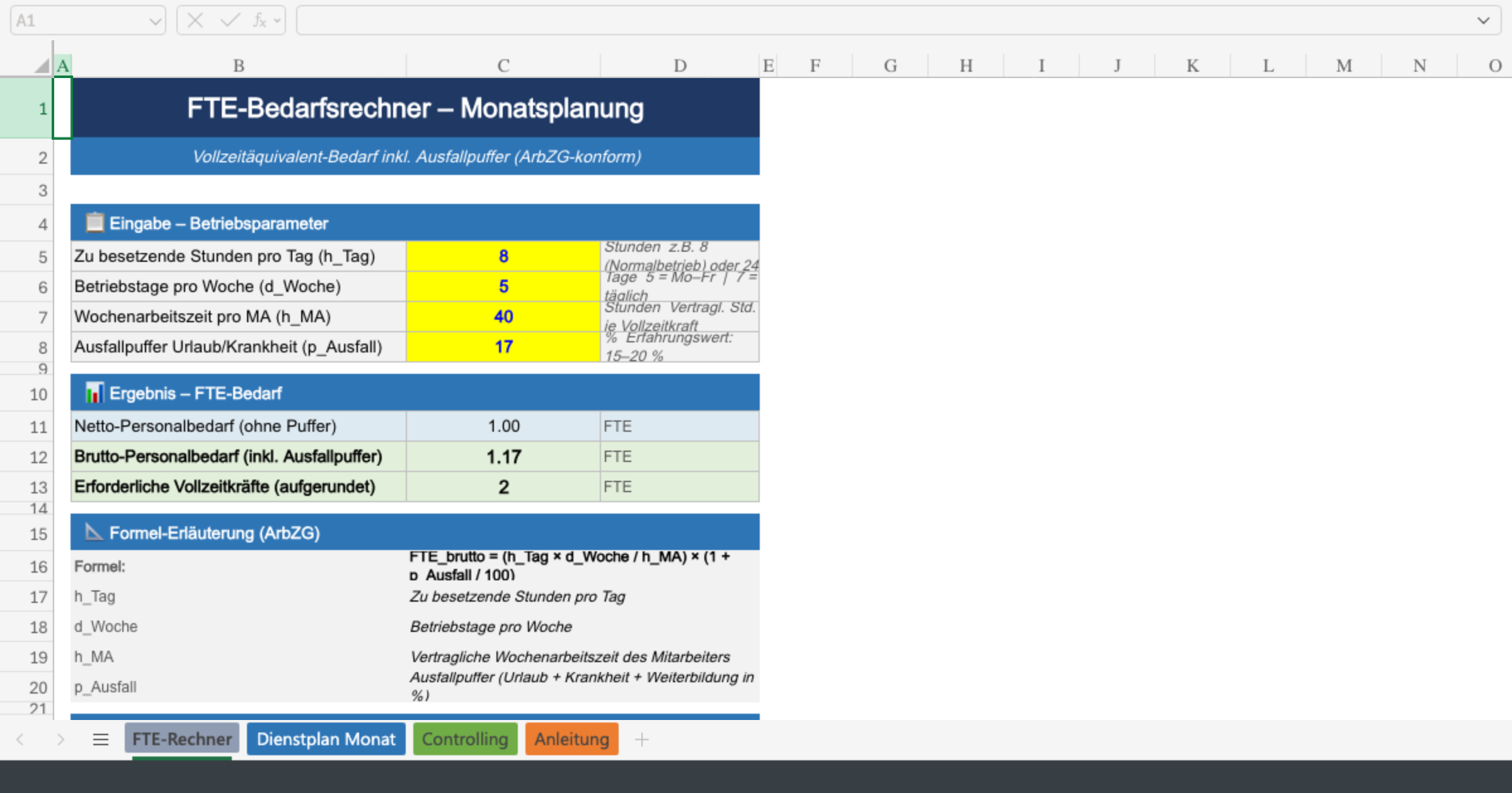 Vorschau von Dienstplan_Monat_Vorlage.xlsx